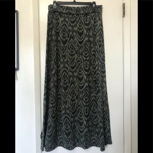 Hunter green and black maxi skirt